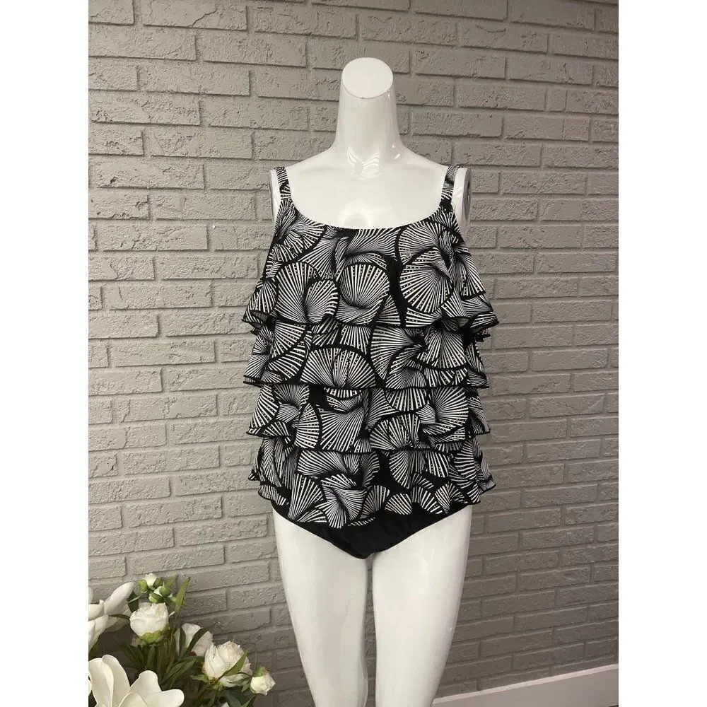 Ceeb Layered One Piece Swimsuit Size 18